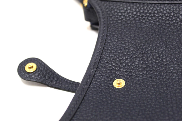 Hermès Bleu Nuit Clemence Leather Evelyne 16 Amazone Bag