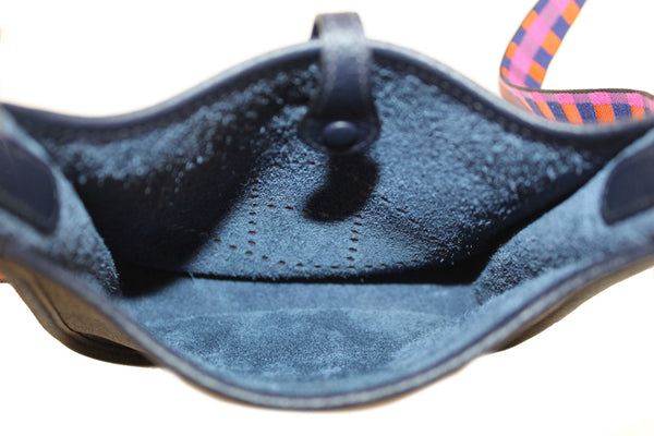 Hermès Bleu Nuit Clemence Leather Evelyne 16 Amazone Bag