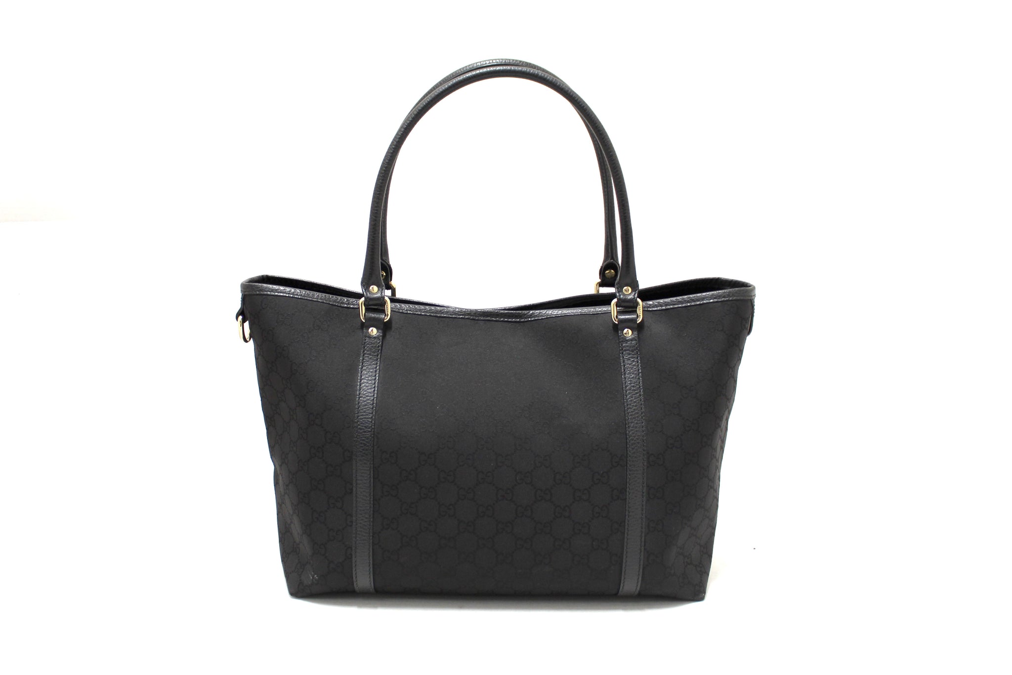 Gucci Black GG Fabric Large Shoulder Tote 265695