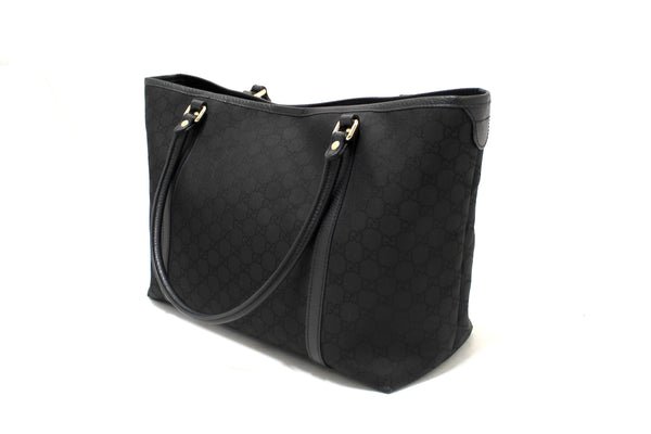 Gucci Black GG Fabric Large Shoulder Tote 265695