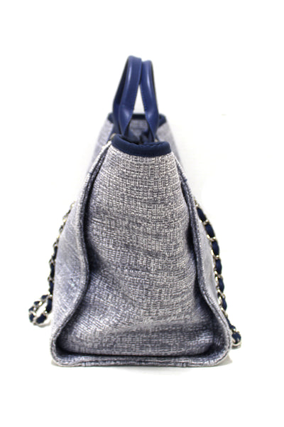 Chanel Blue Tweed Maxi Deauville Shopping Tote