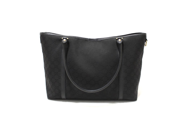 Gucci Black GG Fabric Large Shoulder Tote 265695