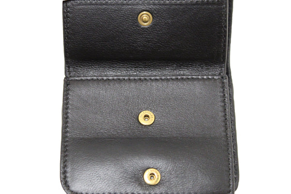 Balenciaga Black Grained Calfskin Leather Cash Mini Wallet
