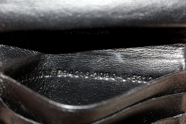 Balenciaga Black Grained Calfskin Leather Cash Mini Wallet