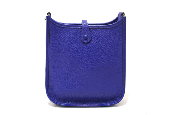 NEW  Hermes Blue Clemence Leather Evelyne 16 Amazone TPM Bag