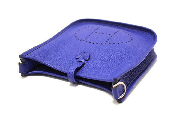 NEW  Hermes Blue Clemence Leather Evelyne 16 Amazone TPM Bag