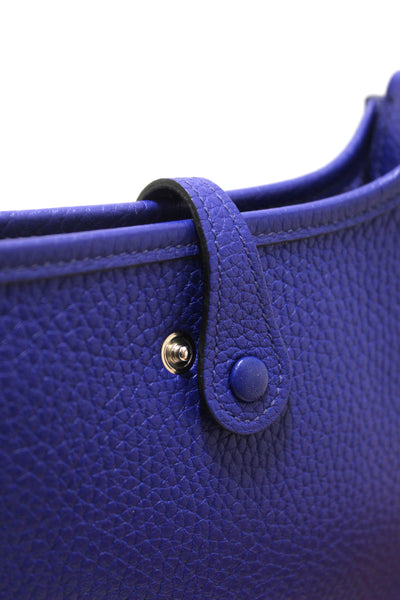 NEW  Hermes Blue Clemence Leather Evelyne 16 Amazone TPM Bag