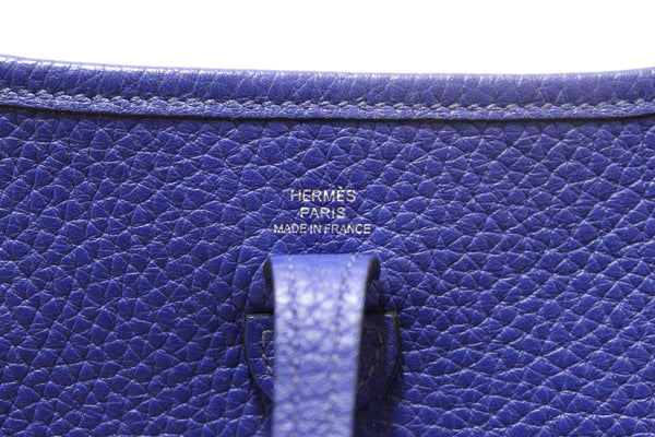 NEW  Hermes Blue Clemence Leather Evelyne 16 Amazone TPM Bag