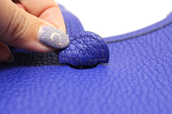 NEW  Hermes Blue Clemence Leather Evelyne 16 Amazone TPM Bag