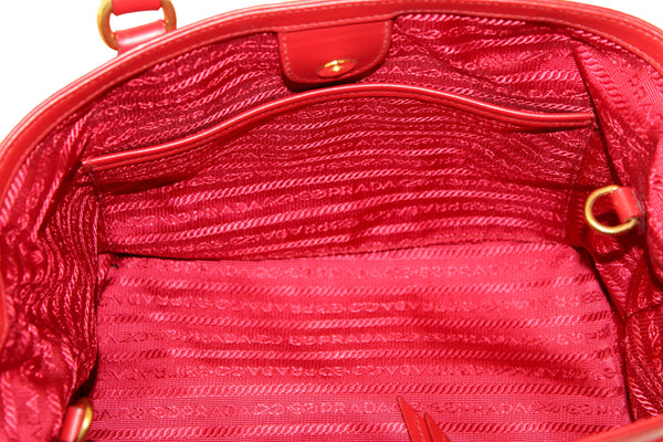 Prada Red Nylon Tessuto Tote Bag with Strap