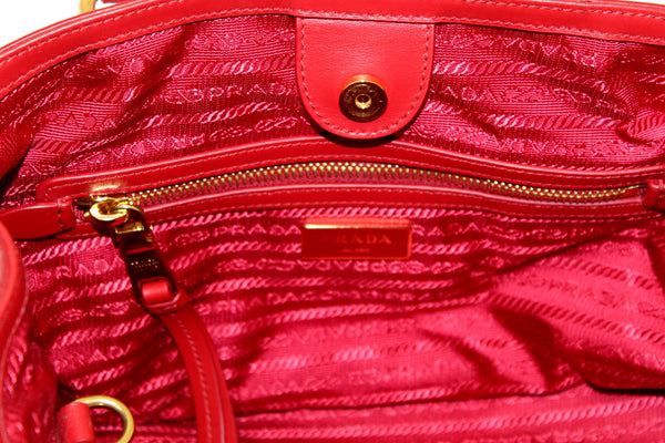 Prada Red Nylon Tessuto Tote Bag with Strap