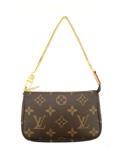 NEW Louis Vuitton Classic Monogram Canvas Mini Pochette Clutch Bag