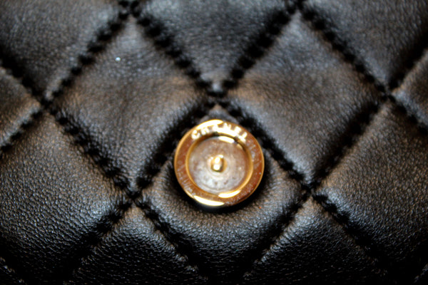 Chanel Black Lambskin Quilted Leather Small Duma Drawstring Backpack