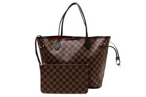 NEW Louis Vuitton Damier Ebene Canvas Neverfull MM Tote Shoulder Bag