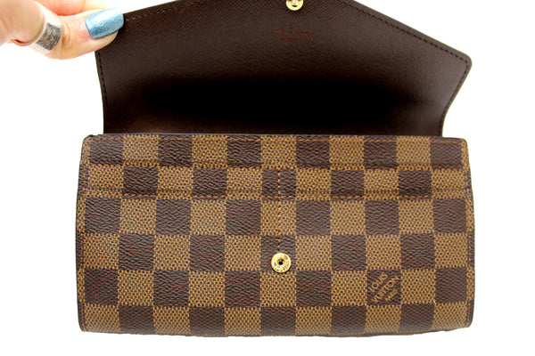 NEW Louis Vuitton Damier Ebene Canvas Sarah Wallet