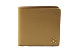 Chanel Beige Caviar Leather Medium Size Bi-fold Wallet