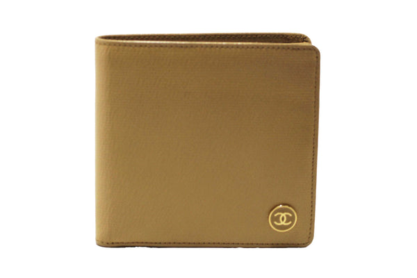 Chanel Beige Caviar Leather Medium Size Bi-fold Wallet