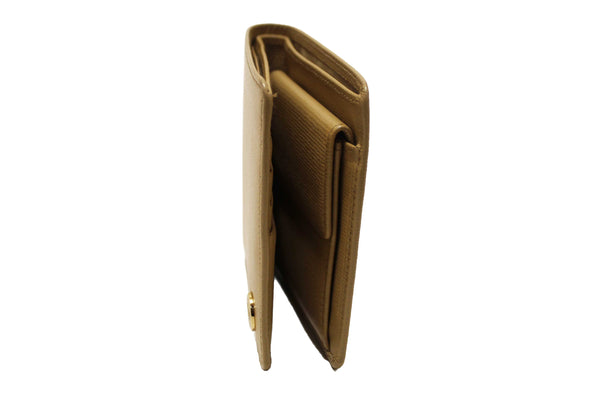 Chanel Beige Caviar Leather Medium Size Bi-fold Wallet