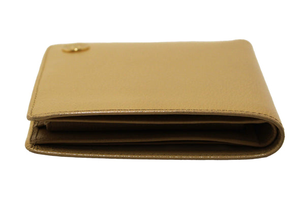 Chanel Beige Caviar Leather Medium Size Bi-fold Wallet
