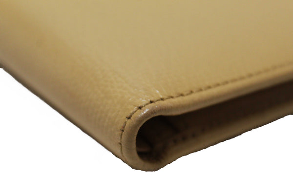 Chanel Beige Caviar Leather Medium Size Bi-fold Wallet