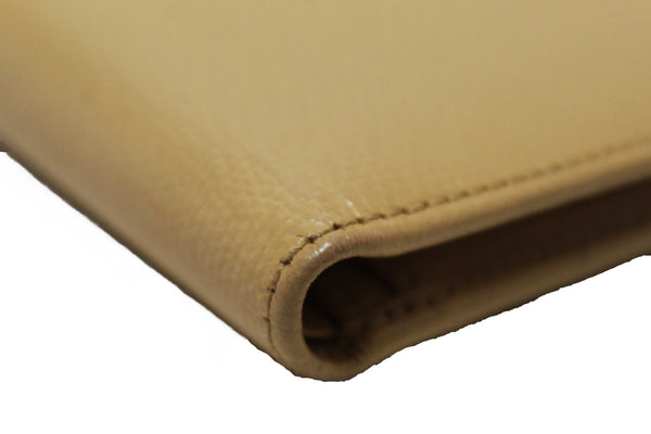 Chanel Beige Caviar Leather Medium Size Bi-fold Wallet