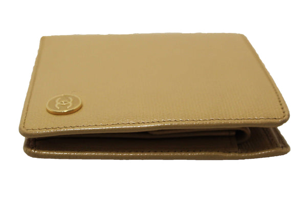 Chanel Beige Caviar Leather Medium Size Bi-fold Wallet
