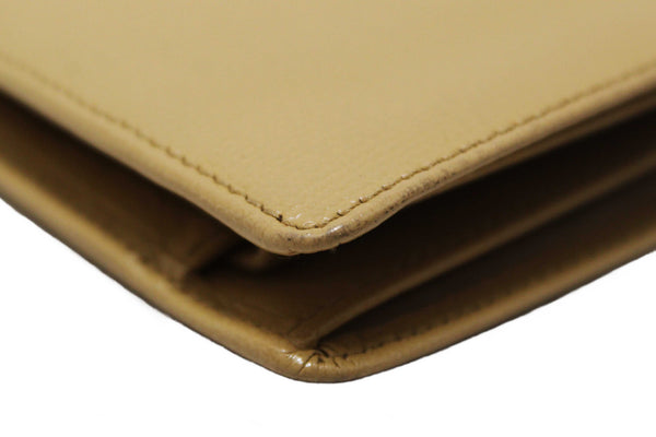 Chanel Beige Caviar Leather Medium Size Bi-fold Wallet