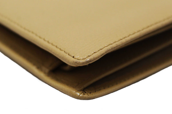Chanel Beige Caviar Leather Medium Size Bi-fold Wallet
