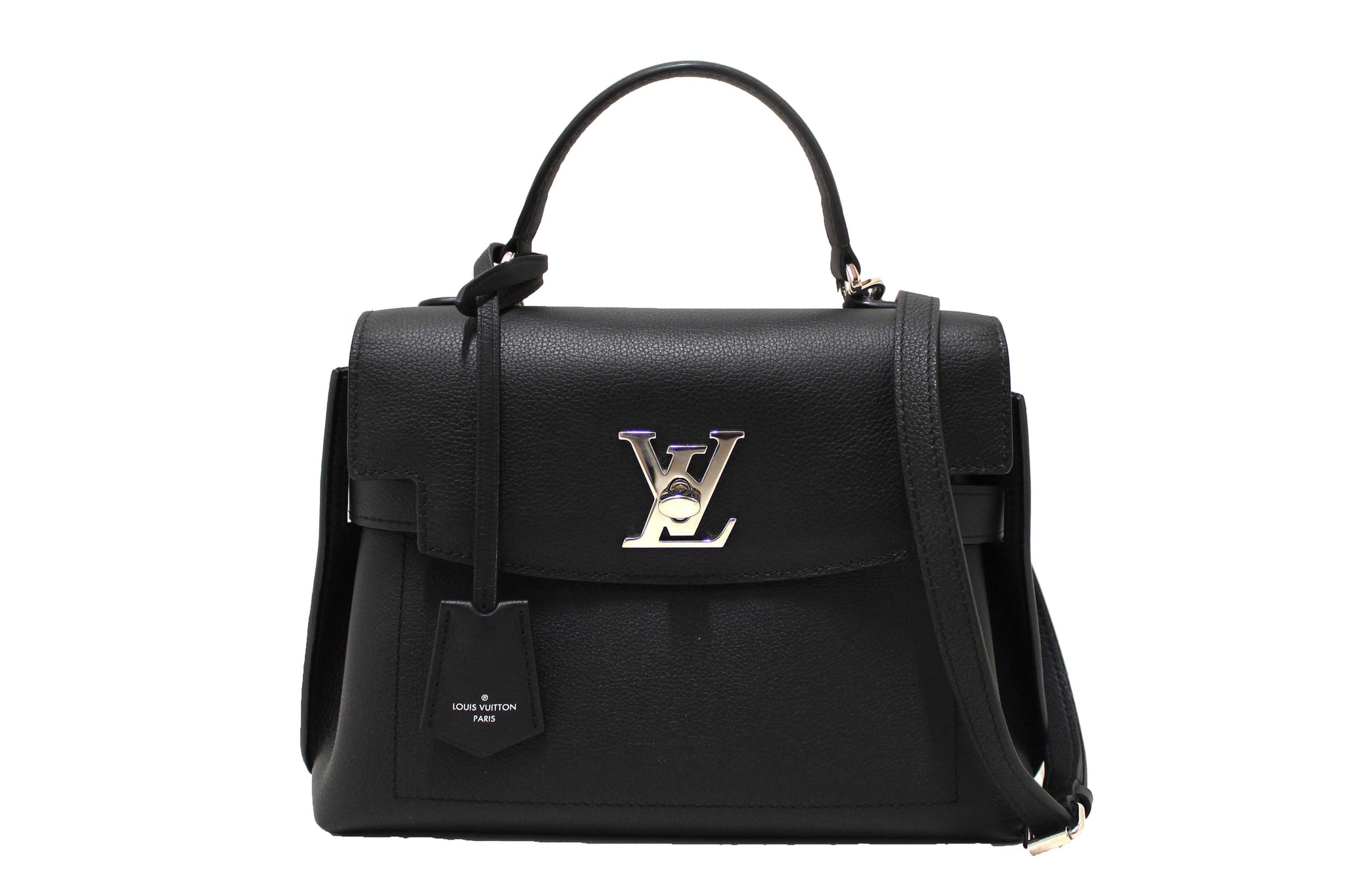 Louis Vuitton Black Grained Calf Leather LockMe Ever BB Bag