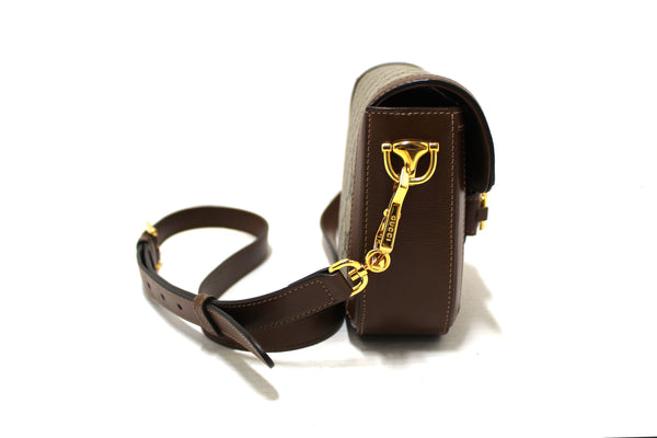 New Gucci Brown Classic Supreme Canvas Horsebit Mini 1955 Shoulder Bag 658574