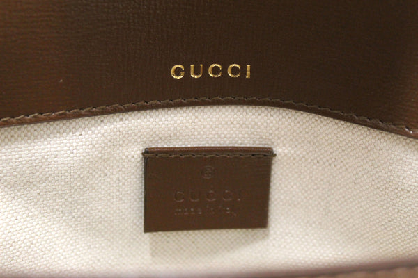 New Gucci Brown Classic Supreme Canvas Horsebit Mini 1955 Shoulder Bag 658574