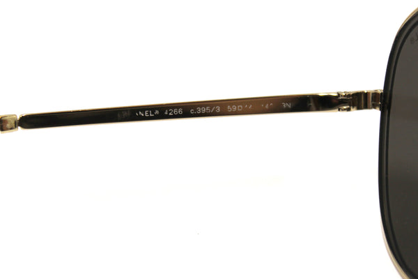 Chanel Black and Gold Oversize Sunglasses | Italystation.com - Shop Now at italystation.com