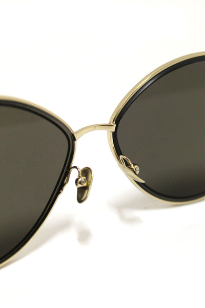 Chanel Black and Gold Oversize Sunglasses | Italystation.com - Shop Now at italystation.com