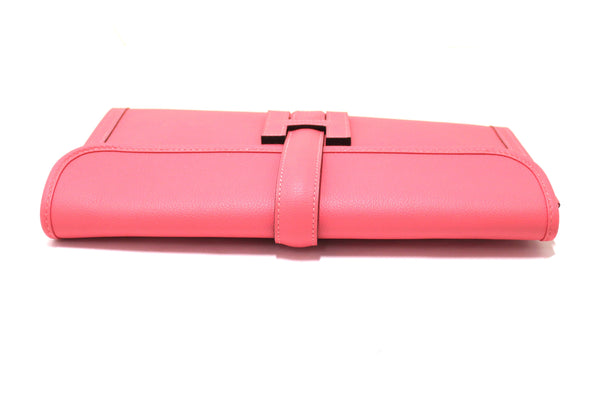 Hermes Rose Azalee Jige Elan Clutch 29 Bag