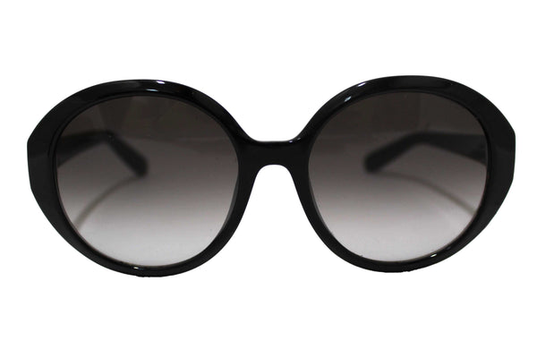 Salvatore Ferragamo Black Acetate Frame Round Sunglasses