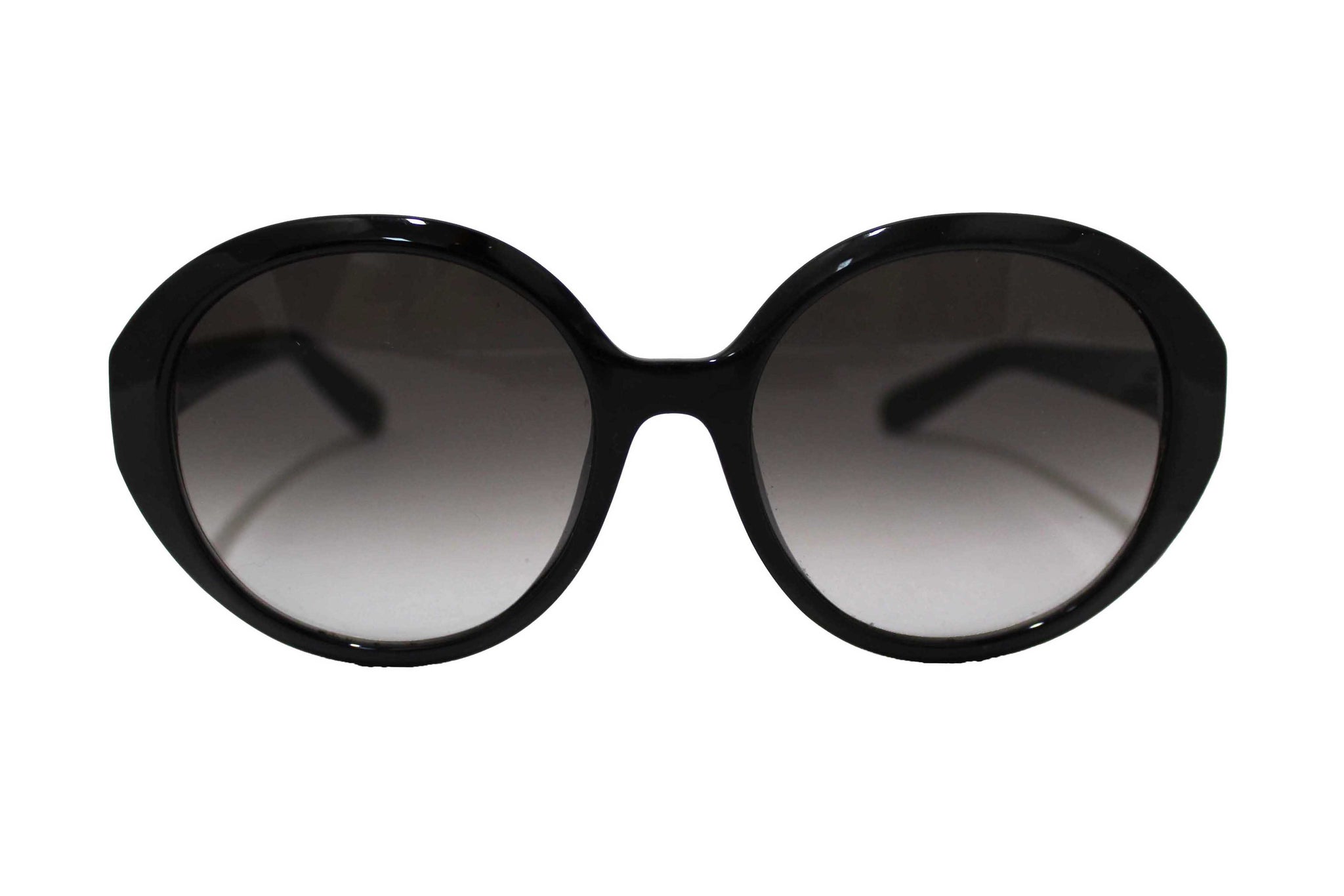 Salvatore Ferragamo Black Acetate Frame Round Sunglasses