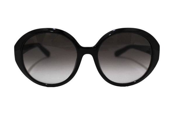 Salvatore Ferragamo Black Acetate Frame Round Sunglasses