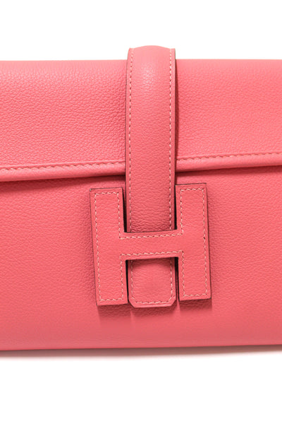 Hermes Rose Azalee Jige Elan Clutch 29 Bag