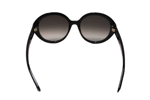 Salvatore Ferragamo Black Acetate Frame Round Sunglasses