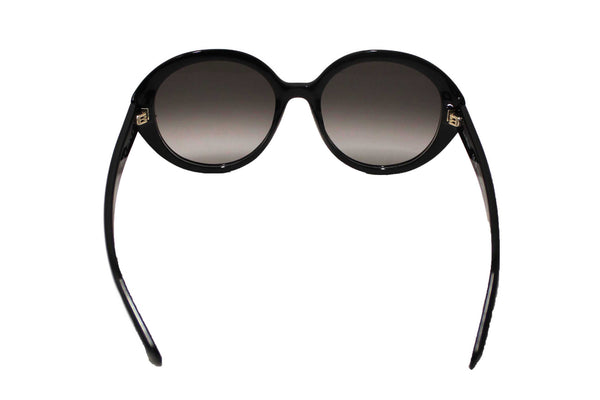 Salvatore Ferragamo Black Acetate Frame Round Sunglasses