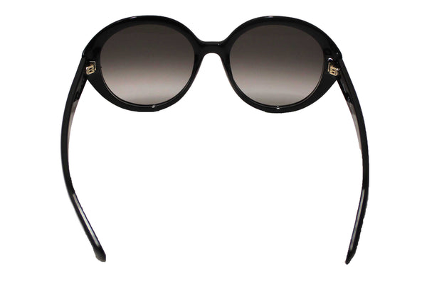 Salvatore Ferragamo Black Acetate Frame Round Sunglasses