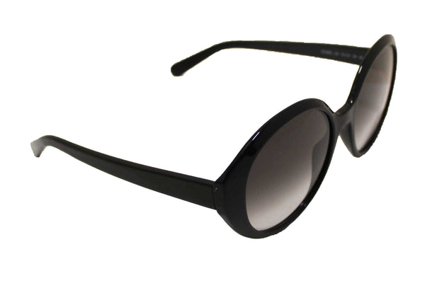 Salvatore Ferragamo Black Acetate Frame Round Sunglasses