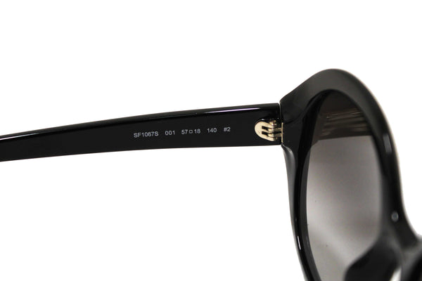 Salvatore Ferragamo Black Acetate Frame Round Sunglasses