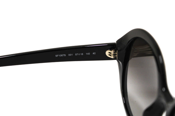 Salvatore Ferragamo Black Acetate Frame Round Sunglasses