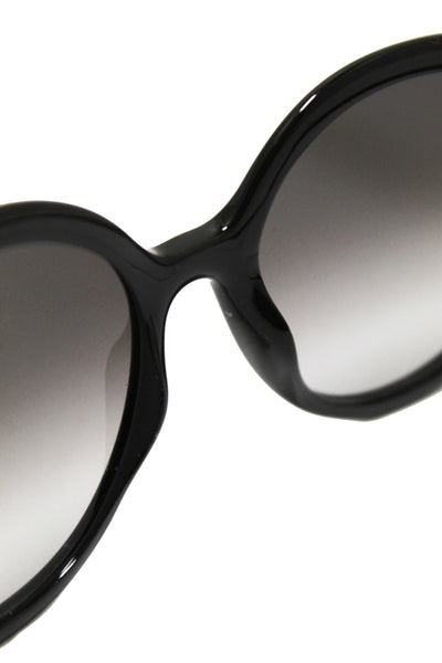 Salvatore Ferragamo Black Acetate Frame Round Sunglasses