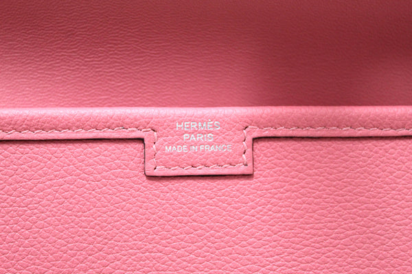 Hermes Rose Azalee Jige Elan Clutch 29 Bag