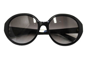 Salvatore Ferragamo Black Acetate Frame Round Sunglasses