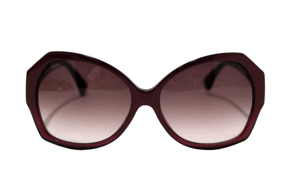 Tod's Burgandy Frame Oversized Sunglasses