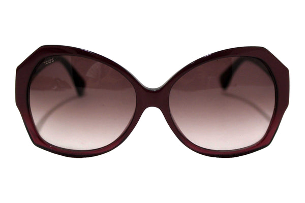 Tod's Burgandy Frame Oversized Sunglasses