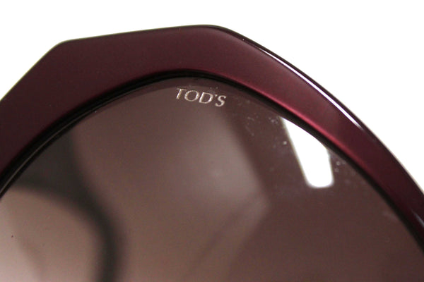 Tod's Burgandy Frame Oversized Sunglasses